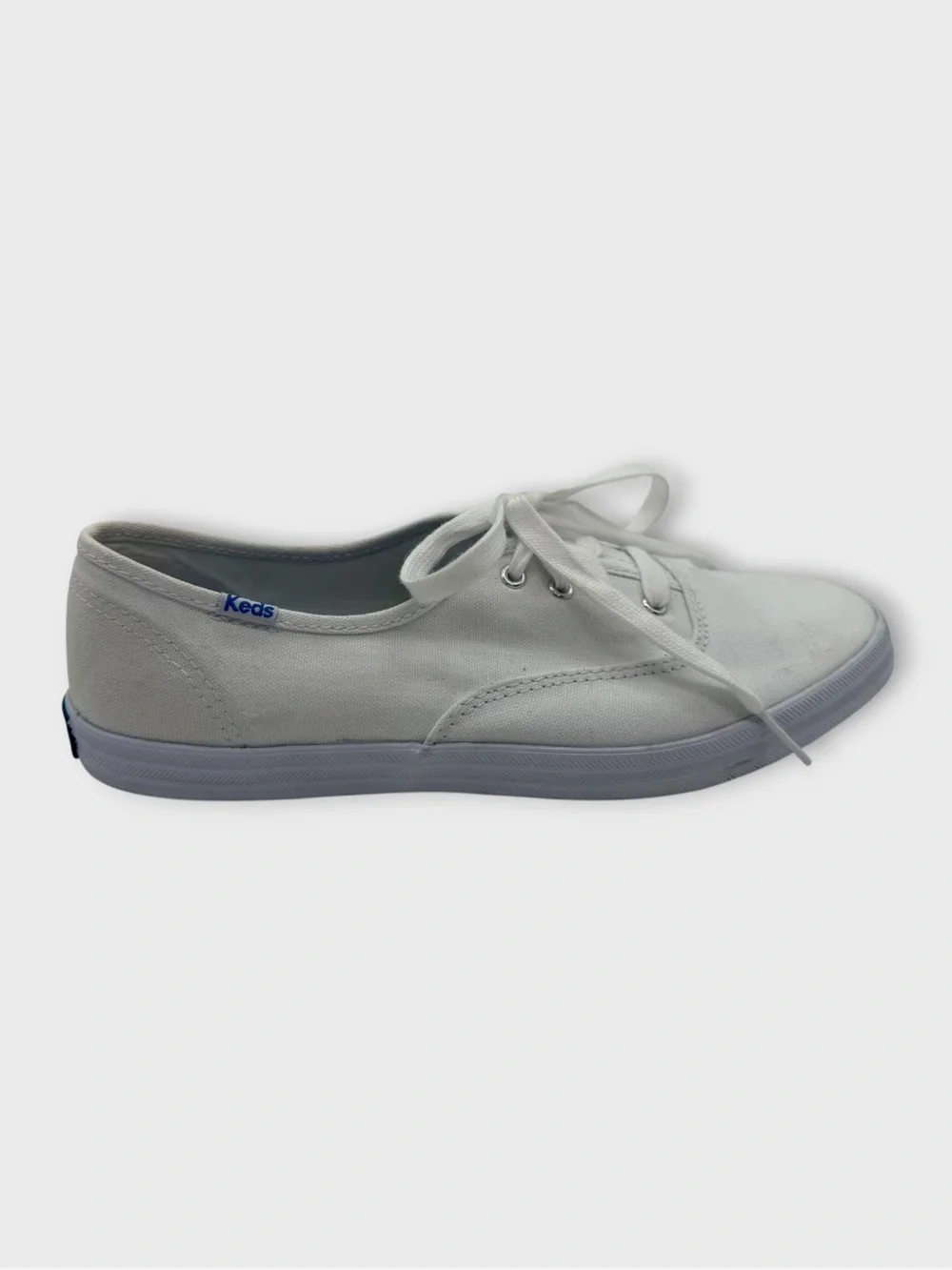 Keds White Low-Top Canvas Lace-Up Sneaker Classic Like New Size 8.5